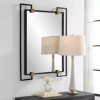 Black 32 1/2 x 42 Rectangular Wall Mirror