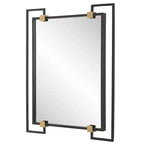 Black 32 1/2 x 42 Rectangular Wall Mirror