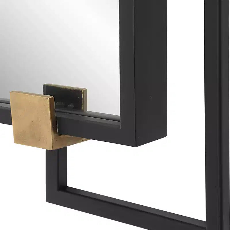 Black 32 1/2 x 42 Rectangular Wall Mirror