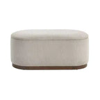 Mid-Century Modern Corduroy Upholstered Storage Bench with Wood Legs, Lift Top