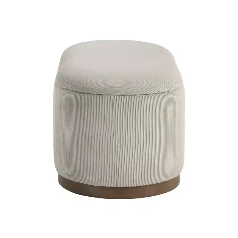 Mid-Century Modern Corduroy Upholstered Storage Bench with Wood Legs, Lift Top