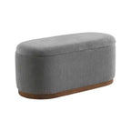 Mid-Century Modern Corduroy Upholstered Storage Bench with Wood Legs, Lift Top