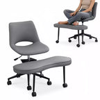 Ergonomic Cross Legged Office Chair with High Lumbar Support - Adjustable Height Kneeling Chair for Meditation & Yoga