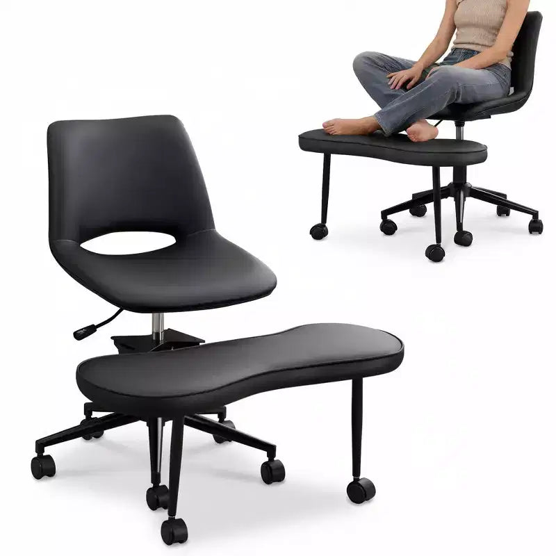 Ergonomic Cross Legged Office Chair with High Lumbar Support - Adjustable Height Kneeling Chair for Meditation & Yoga