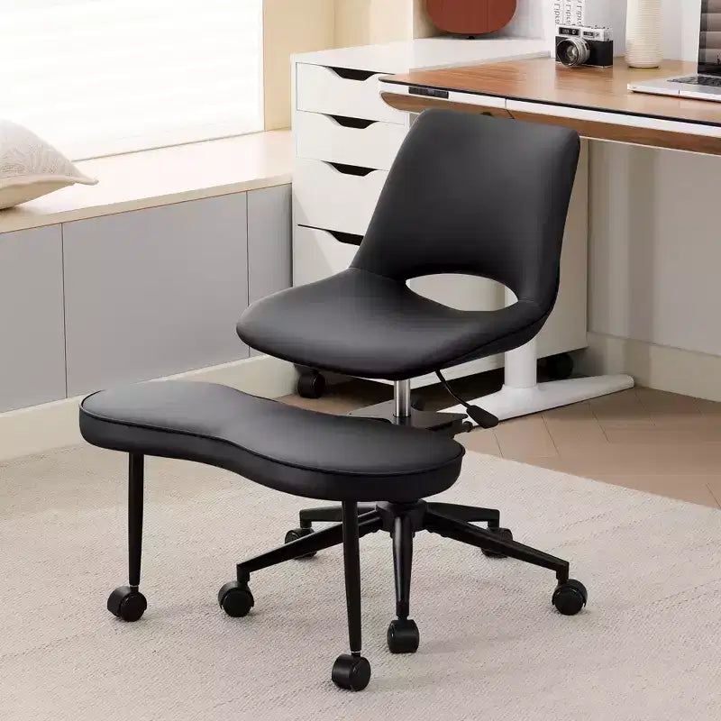 Ergonomic Cross Legged Office Chair with High Lumbar Support - Adjustable Height Kneeling Chair for Meditation & Yoga