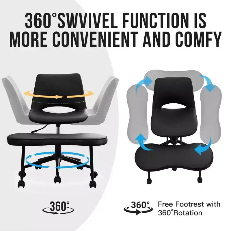 Ergonomic Cross Legged Office Chair with High Lumbar Support - Adjustable Height Kneeling Chair for Meditation & Yoga