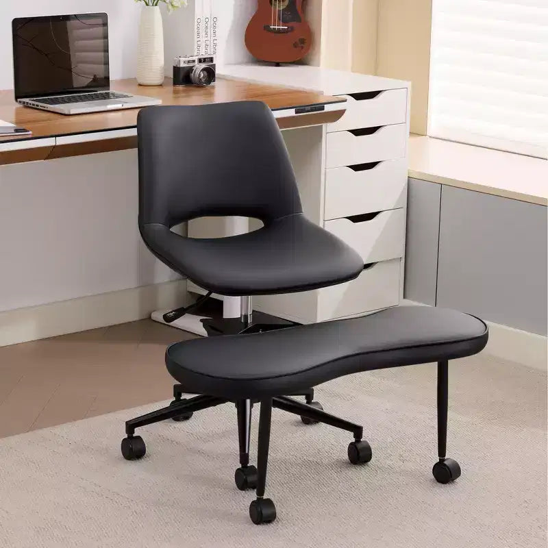 Ergonomic Cross Legged Office Chair with High Lumbar Support - Adjustable Height Kneeling Desk Chairs for Meditation, ADHD & Yoga