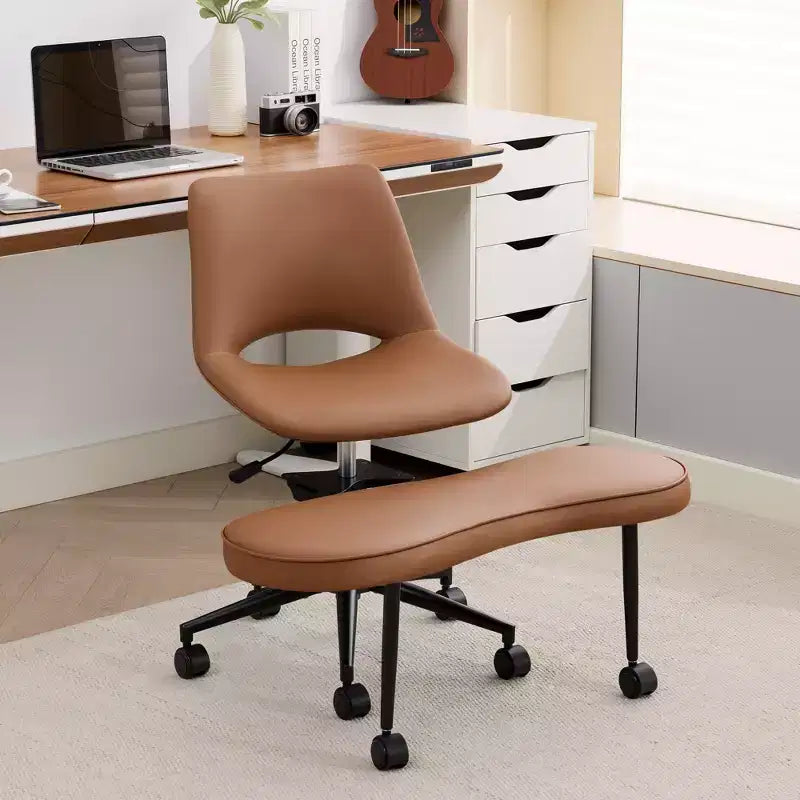 Ergonomic Cross Legged Office Chair with High Lumbar Support - Adjustable Height Kneeling Chair for Meditation & Yoga