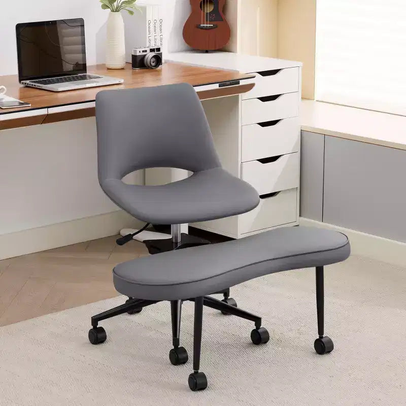 Ergonomic Cross Legged Office Chair with High Lumbar Support - Adjustable Height Kneeling Chair for Meditation & Yoga