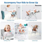 Baby High Chair with Adjustable Height, Recline & Removable Tray