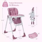 Baby High Chair with Adjustable Height, Recline & Removable Tray