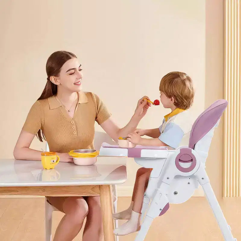 Baby High Chair with Adjustable Height, Recline & Removable Tray