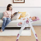 Baby High Chair with Adjustable Height, Recline & Removable Tray