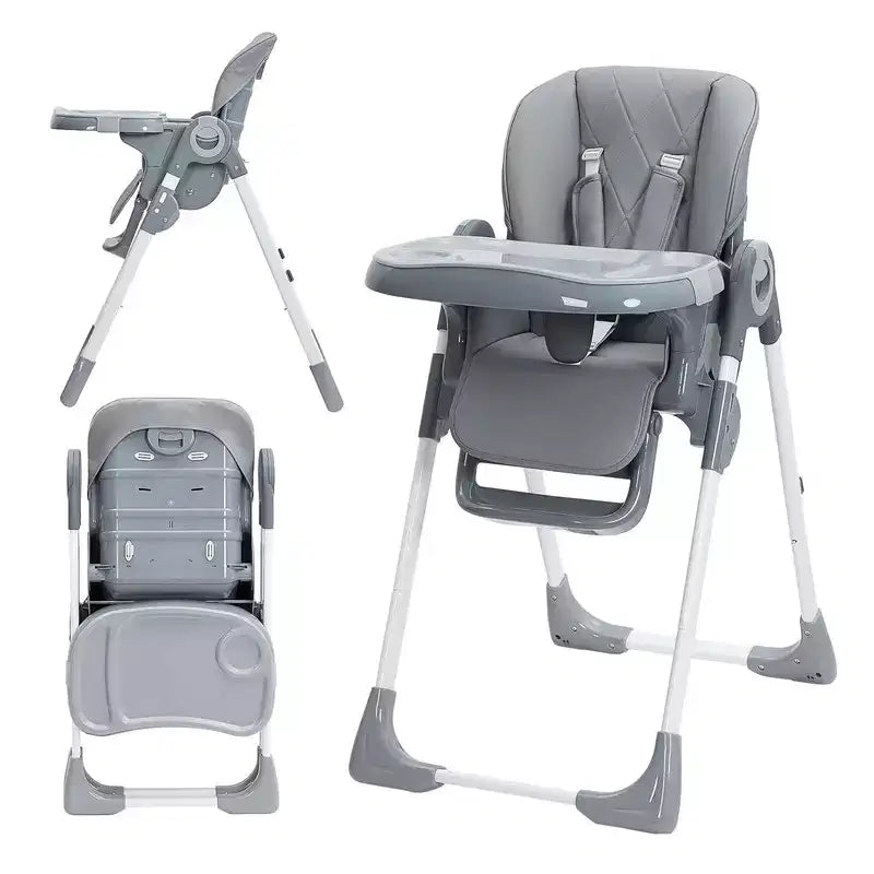 Baby High Chair, Infant High Chair with Adjustable Height and Recline, Foldable High Chair with Removable Tray, for Babies and Toddlers