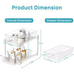 2-Tier Clear Pull-Out Organizer with Track for Under Sink, Vanity & Cabinet Storage