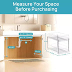 2-Tier Clear Pull-Out Organizer with Track for Under Sink, Vanity & Cabinet Storage