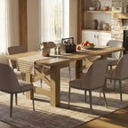 70.87" Large Farmhouse Dining Table for 6-8, Rectangular Kitchen Table with Heavy Duty X-Shaped Steel Frame & Thick Wood Grain Top