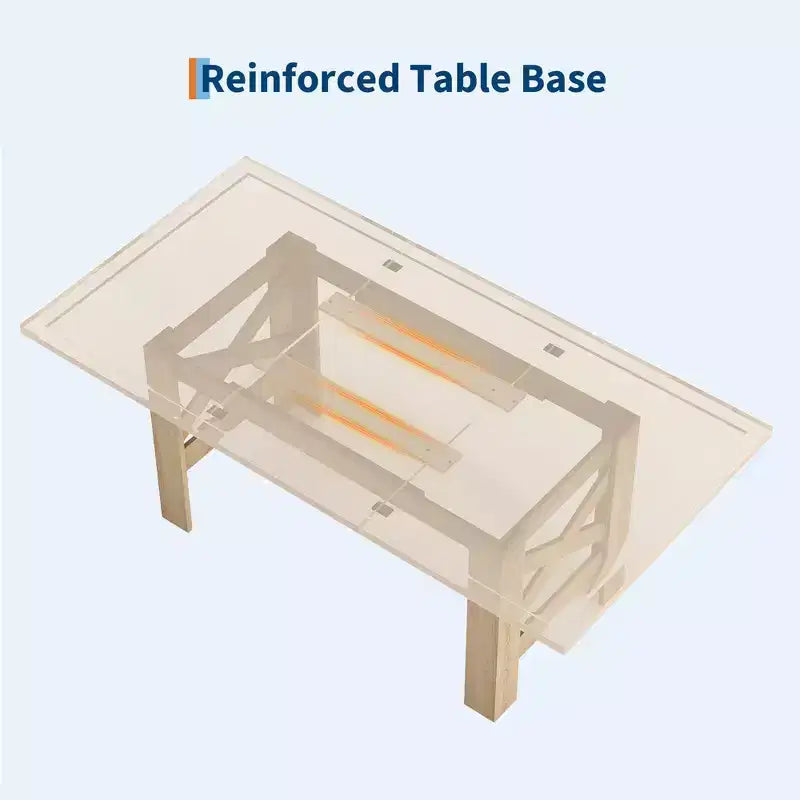 70.87" Large Farmhouse Dining Table for 6-8, Rectangular Kitchen Table with Heavy Duty X-Shaped Steel Frame & Thick Wood Grain Top