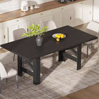 70.87" Large Farmhouse Dining Table for 6-8, Rectangular Kitchen Table with Heavy Duty X-Shaped Steel Frame & Thick Wood Grain Top