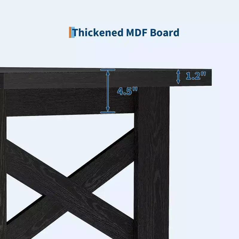 70.87" Large Farmhouse Dining Table for 6-8, Rectangular Kitchen Table with Heavy Duty X-Shaped Steel Frame & Thick Wood Grain Top