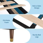 Corduroy Upholstered Platform Bed Frame with Headboard