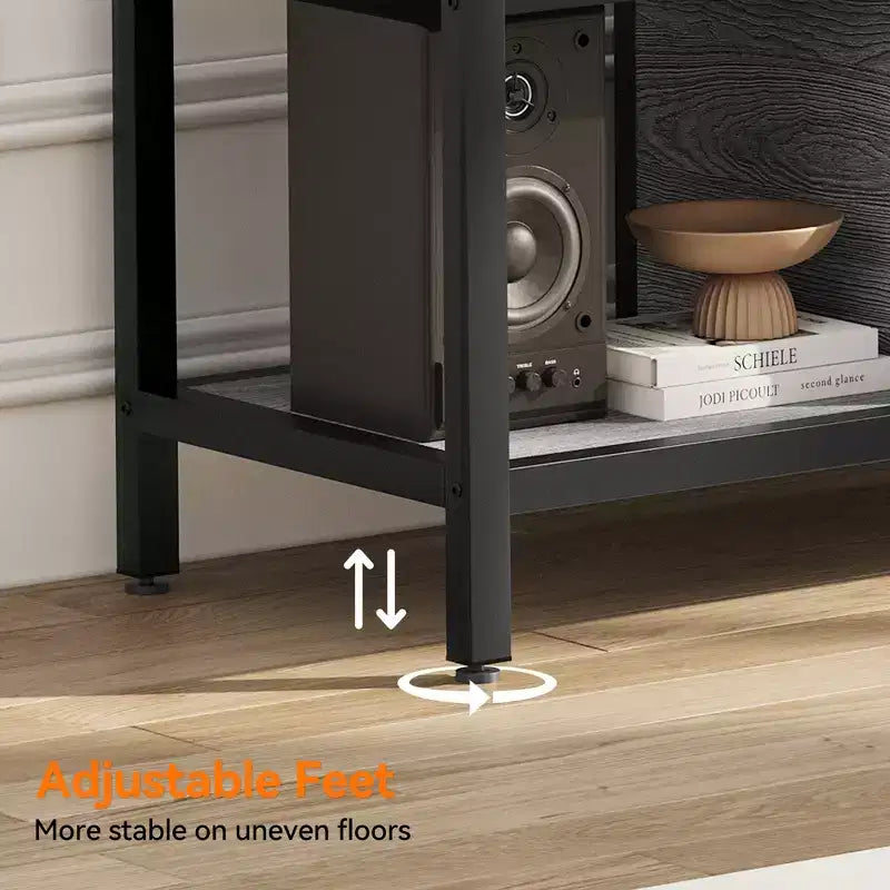 58-Inch Wide TV Console with Storage Cabinet and Adjustable Feet, Compatible with TVs Up to 75 Inches