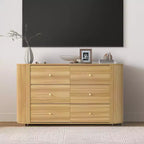 6-Drawer Farmhouse Dresser | Curved Edge, Metal Handles | Bedroom & Living Room Storage