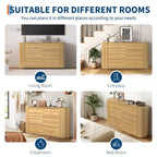 6-Drawer Farmhouse Dresser | Curved Edge, Metal Handles | Bedroom & Living Room Storage