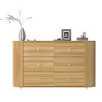 6-Drawer Farmhouse Dresser | Curved Edge, Metal Handles | Bedroom & Living Room Storage