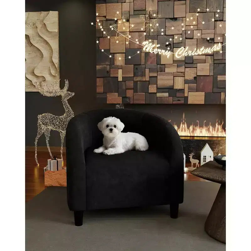 Barrel Accent Chair with Rounded Back & Soft Padded Seat, Modern Armchair for Living Room, Bedroom, Office