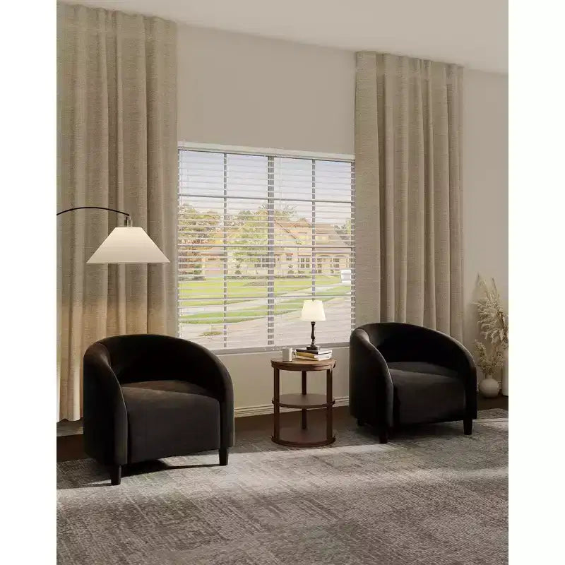 Barrel Accent Chair with Rounded Back & Soft Padded Seat, Modern Armchair for Living Room, Bedroom, Office