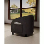 Barrel Accent Chair with Rounded Back & Soft Padded Seat, Modern Armchair for Living Room, Bedroom, Office