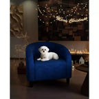 Barrel Accent Chair with Rounded Back & Soft Padded Seat, Modern Armchair for Living Room, Bedroom, Office