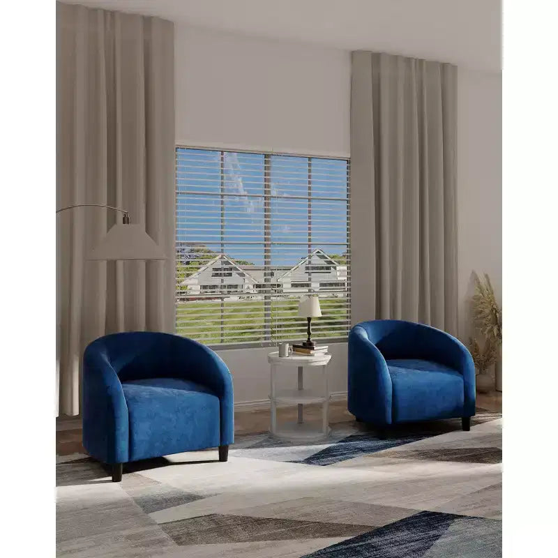 Barrel Accent Chair with Rounded Back & Soft Padded Seat, Modern Armchair for Living Room, Bedroom, Office