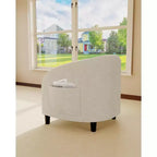 Barrel Accent Chair with Rounded Back & Soft Padded Seat, Modern Armchair for Living Room, Bedroom, Office