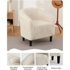 Barrel Accent Chair with Rounded Back & Soft Padded Seat, Modern Armchair for Living Room, Bedroom, Office