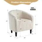 Barrel Accent Chair with Rounded Back & Soft Padded Seat, Modern Armchair for Living Room, Bedroom, Office