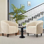 Barrel Accent Chair with Rounded Back & Soft Padded Seat, Modern Armchair for Living Room, Bedroom, Office