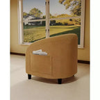 Barrel Accent Chair with Rounded Back & Soft Padded Seat, Modern Armchair for Living Room, Bedroom, Office