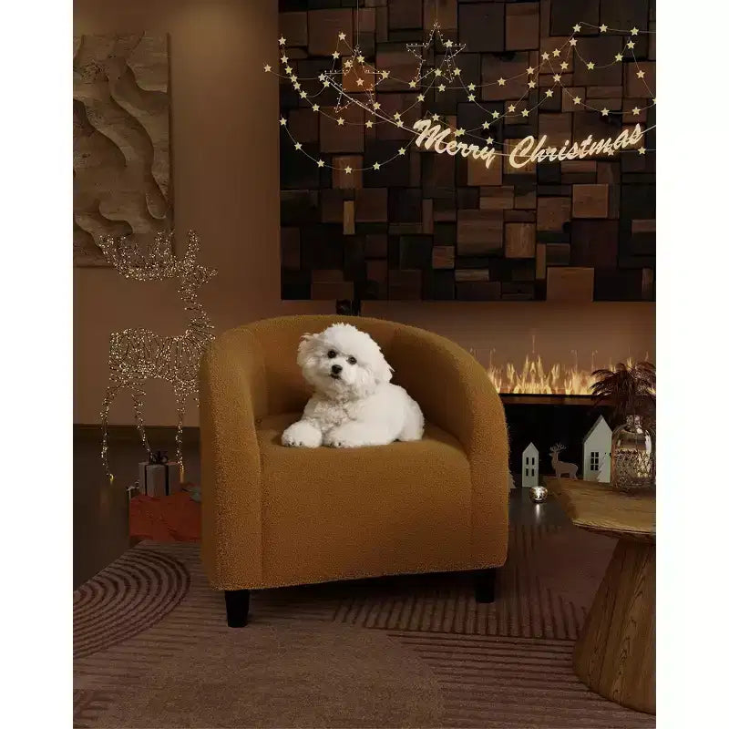 Barrel Accent Chair with Rounded Back & Soft Padded Seat, Modern Armchair for Living Room, Bedroom, Office