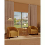 Barrel Accent Chair with Rounded Back & Soft Padded Seat, Modern Armchair for Living Room, Bedroom, Office