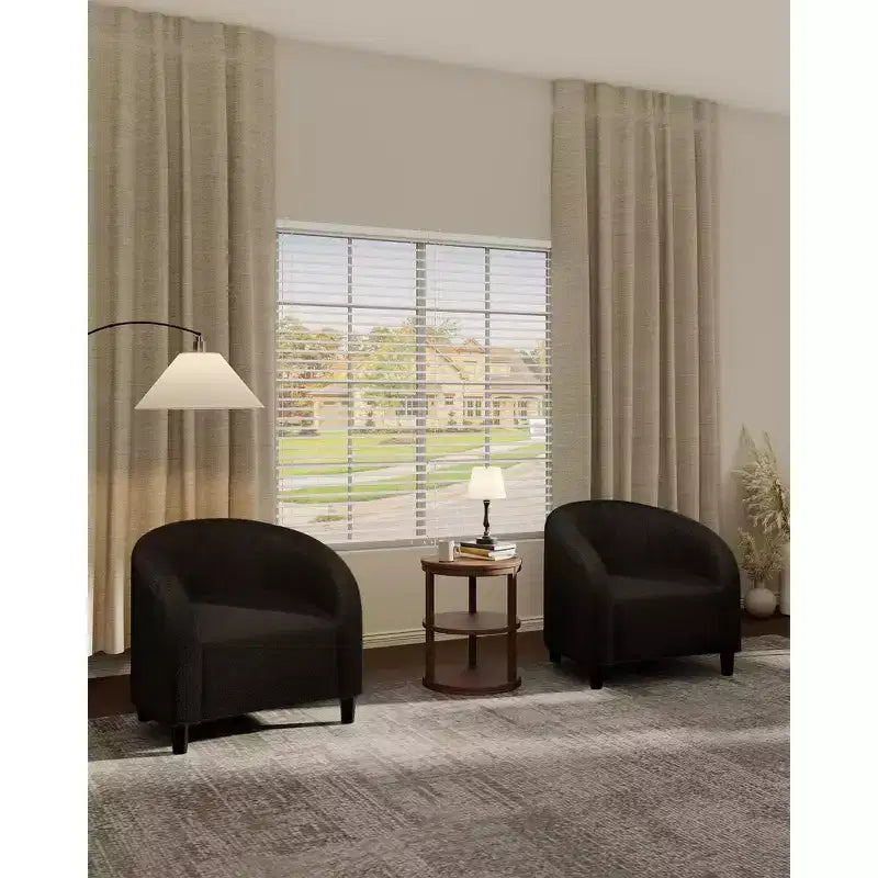 Barrel Accent Chair with Rounded Back & Soft Padded Seat, Modern Armchair for Living Room, Bedroom, Office