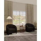 Barrel Accent Chair with Rounded Back & Soft Padded Seat, Modern Armchair for Living Room, Bedroom, Office