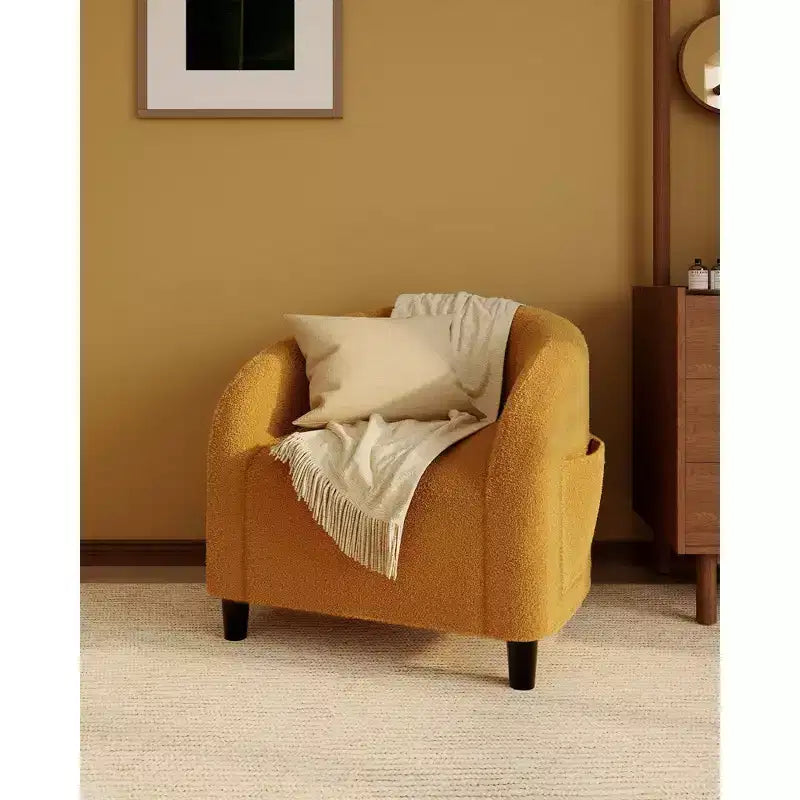 Barrel Accent Chair with Rounded Back & Soft Padded Seat, Modern Armchair for Living Room, Bedroom, Office