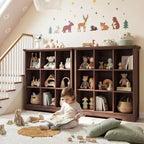 9 Cube Bookshelf with Charging Station, Floor Cubby Toy Organizer