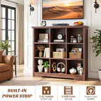 9 Cube Bookshelf with Charging Station, Floor Cubby Toy Organizer