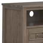 Low TV Stand for TVs up to 60" Smoky Brown - Solid Wood Media Console with Storage