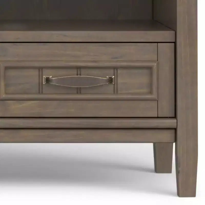 Low TV Stand for TVs up to 60" Smoky Brown - Solid Wood Media Console with Storage
