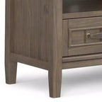 Low TV Stand for TVs up to 60" Smoky Brown - Solid Wood Media Console with Storage