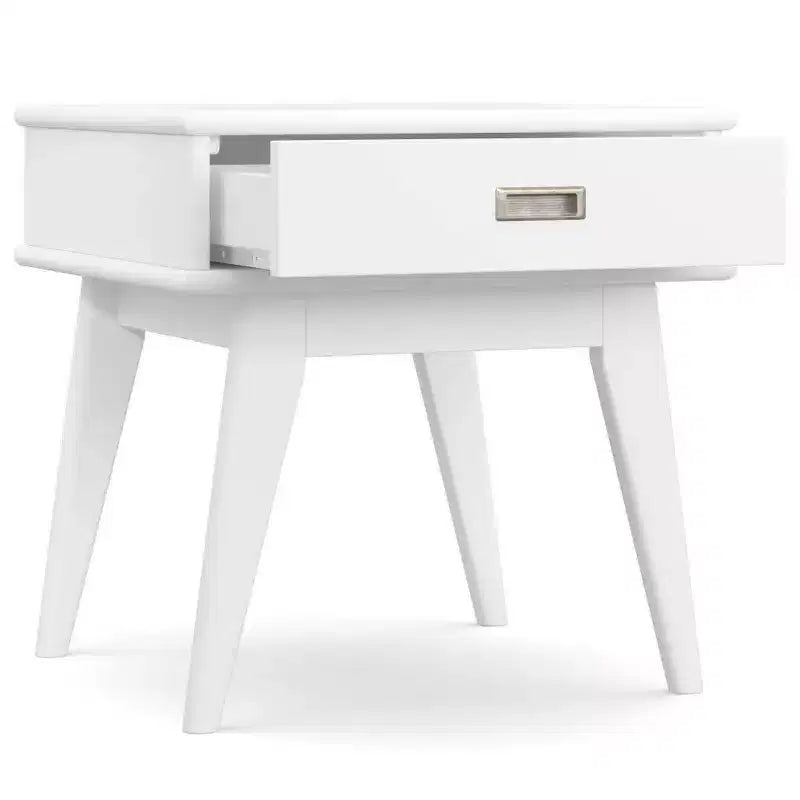 Mid Century End Table White